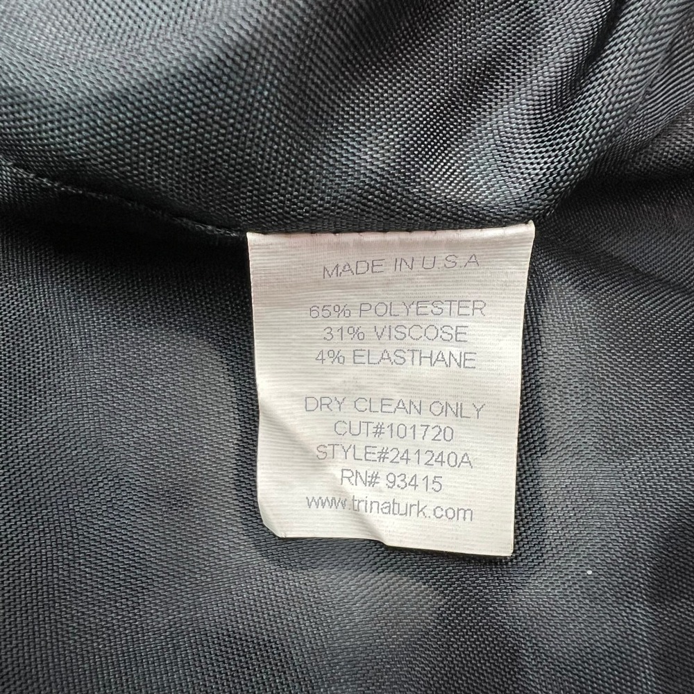 Trina Turk Draped Side Tie Wrap Blazer Jacket Womens Size 2 Black Minimalist - Picture 9 of 10